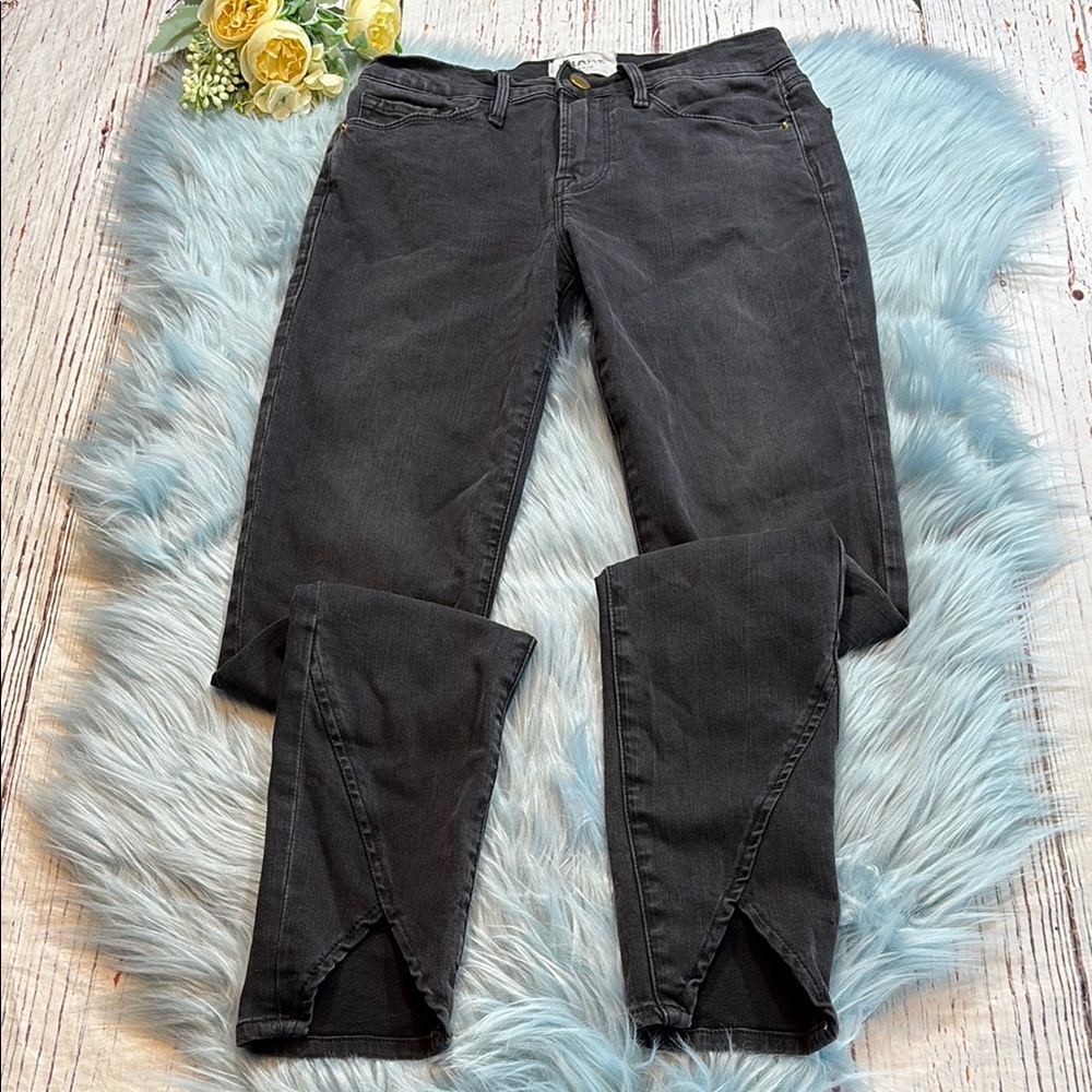 FRAME Le Skinny De Jeanne Black Jeans in Wheatley sz 27